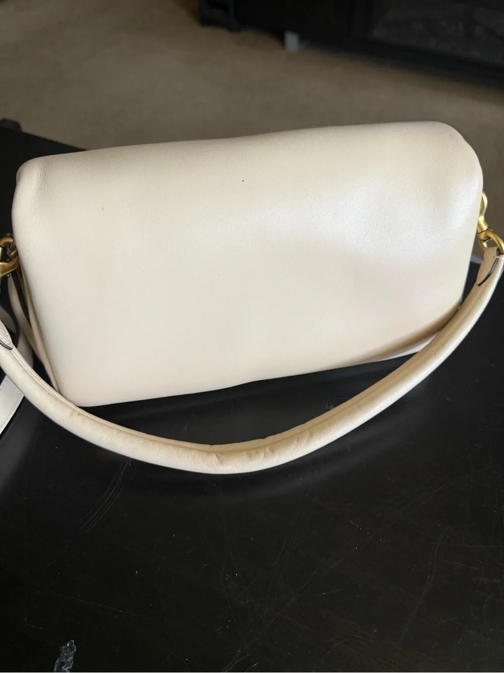 Coach Cream Pillow Tabby Leather Shoulder Bag with Gold Hardware